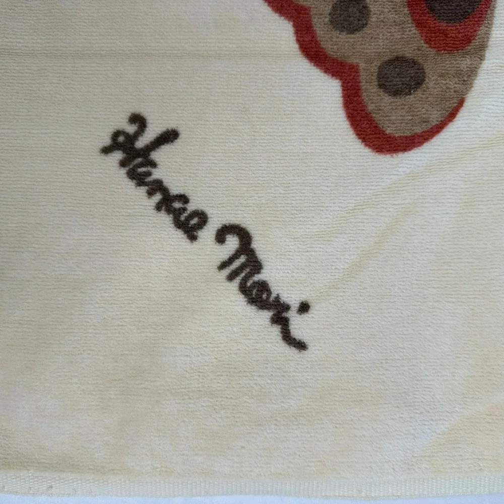 Vintage 1975 Hanae Mori for Martex Butterfly Bath and Hand Towel Set Boho Kitsch